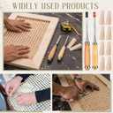 12 Pcs Rattan Repair Kit with Cane Webbing Roll, 3/16 Inch Rattan Webbing, 2 Caning Chisel, 8 Wooden Wedges, Furniture Caning Repair Supplies for Chair, Cabinet, Basket and Home Repair