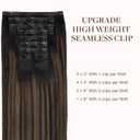 GOO GOO Clip in Hair Extensions Real Human Hair, Remy Human Hair Extensions Clip ins for Women, Natural Human Hair, 20inch 180g 9Pcs, #1B/6/1B Balayage Natural Black to Chestnut Brown