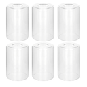 6 Pack Clear Glass Shades Replacement,5.51in Height,3.94in Diameter,1.65in Fitter,High Transmittance Cylinder Glass Lampshade Replacement for Pendant Light Floor lamps Chandelier Wall Sconces