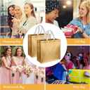 Eccliy 60 Pcs Reusable Gift Tote Bags Housekeeping Appreation Grocery Shopping Bag with Handles for Bridesmaid Wedding(Gold)
