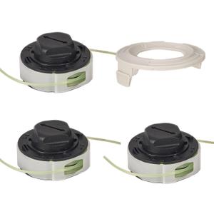 3 Pack Trimmer Head Spools with 1 Cover Kit for Stihl FSA 57 FSE 52 Weed Eater String Autocut C3-2 Trimmer Head Replace Parts 4009 710 4305