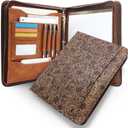 Western Vintage Floral Embossed Faux Leather Zippered Padfolio with 3 Ring Binder, Executive Portfolio Organizer Binder for Women, Fits 13.9" Laptop/Tablet, Refillable Writing Pad Pocket (Zipper Portfolio(13.7"x11"x1.57"))