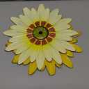 hogardeck 2 PCS 11" Metal Sunflower Wall Decor for Indoor Outdoor, Sunflower Kitchen Wall Decor Floral Metal Wall Art, Outdoor Decor for Bathroom, Living Room, Porch, Garden, Yard (yellow white-2081)