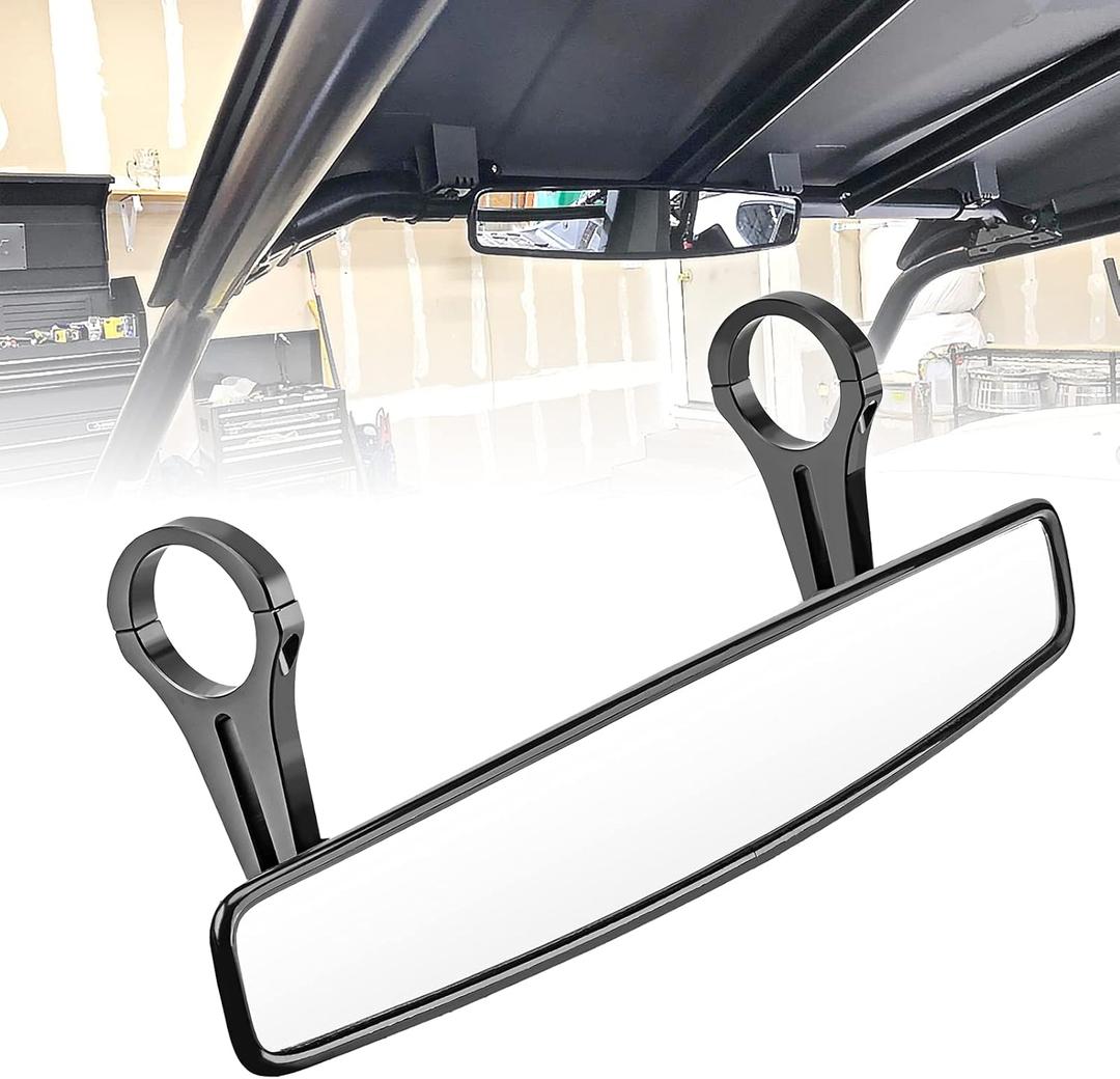 UTV 15" Rear Center Mirror with 1.5" Adjustable Clamp Compatible with Polaris RZR Ace PRO Rhino Fit Kawasaki Teryx Fit Yamaha Fit Arctic Cat Fit Cfmoto ZForce