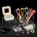 Geelin 6 Pack Acrylic Risers for Display Acrylic Cube Boxes Risers Display Stands with Hollow Bottoms Decorative Stand for Jewelry Candy Table Decor 6 Sizes(Clear,3 to 8 Inch,Square)