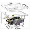 Bekith 6 Pack 1/6 Size Plastic Clear Food Pans with Lids for Kitchen Restaurant Food Prep, 4 Inches Deep