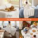 Bedsure GentleSoft Blankets Queen Size for Bed - Cozy Soft Sofa Couch Cover Blankets for Women, Cute Large Bedding Fleece Throws for Girls, Off White, 90x90 Inches