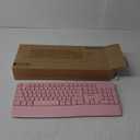 MEETION Wireless Keyboard and Mouse, Full-Sized Cordless Keyboard with Wrist Rest and 3 DPI Adjustable Mouse, 2.4G Wireless, Compatible with PC/Computer/Laptop/Windows/Mac, Pink