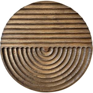 Musanpou Hand-carved Wood Wall Decor featuring Artistic Round Design for Farmhouse and Country-style Interiors | Wall Art Decoration | 11.8 inches x 11.8 inches (brown)