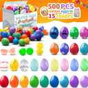 500PCS Fillable Plastic Easter Eggs, Empty Easter Eggs for Egg Hunt, Party Favors, Basket Stuffers, Classroom Prizes, Holiday Decorations