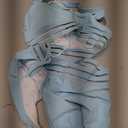 Blooming Jelly Women High Waisted Bikini Sets Tummy Control Swimsuits Color Block Two Piece Drawstring Bathing Suit (Small, Blue Mesh)