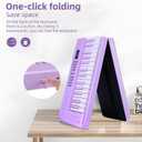 ADM 61 Key Folding Electric Piano Keyboard, Foldable Electronic Keyboard, Wireless 128 Tones, 128 Rhythms Includes Pedal, Gig Bag, Headphones for Beginners, Students, Teenagers, Adults, Purple