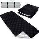 Quilted Foam Mattress Topper Pad, Non-Slip Super Soft Comfortable 75"x30", Cool Sleeping Pad for Camp Cot/RV Bunk/Narrow Twin Beds (Black)