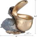Pelican Key Holder Statues,Fun Animal Hippo Candy Dish,Candy Dish for Office Desk Unique,Modern Key Holder for Pelican Figurine,Suitability Desk candy bowl and Entry Table Decor Items(Silver
