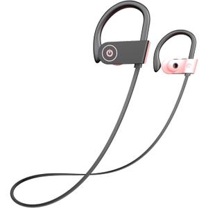 Otium Bluetooth Headphones, Wireless Headphones IPX7 Waterproof Sports Earbuds 15H Playtime with Mic HD Stereo Sound Sweatproof in-Ear Earphoones Noise Cancelling Headsets Gym Running Workout Pink
