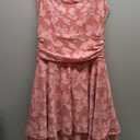Kaximil Women's Square Neck Floral Ruffle A Line Mini Dress (Pink, S)