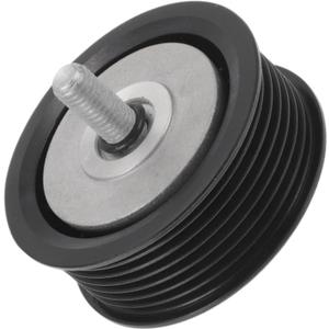 Drive Belt Idler Pulley for Audi A8 2001-2018 Serpentine Tensioner Pulley Idler with Bolt No.07D145276A/07D145276C Steel Black 1 Pcs