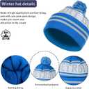 Vintage Classic Skull Cap Beanie Hat Cuffed Winter Hat Knit Comes with Warm Gloves Gifts for Men Women Fans (Medium-Large)