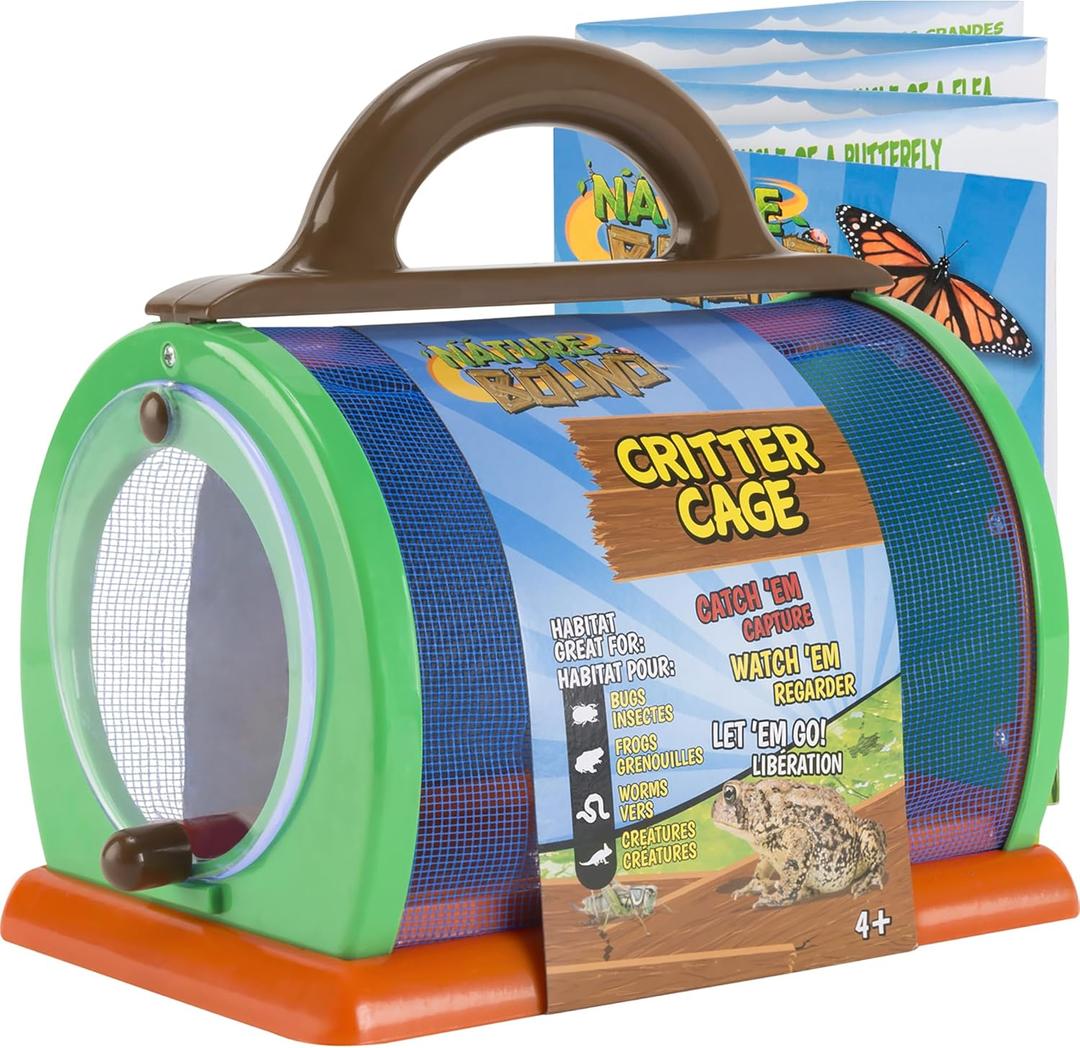 Nature Bound Critter Cage Bug Catcher and Habitat Kit | Bug Catcher for Kids | Bug House and Critter Keeper with Activity Booklet | Indoor Bug Catcher Toy for STEM Learning | Ages 3+ | Green