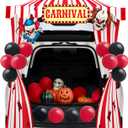 JOYIN Trunk Or Treat Car Decor Kit for SUV Halloween Decorations Outdoor Circus Carnival Clown Design, LED Lights Boards Stickers for Haunted House Door Archway Entryway