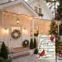 Artscope Winter Cardinal Red Birds Christmas Garden Flag 12x18 Inch Double Sided, Because Someone We Love Seasonal Outdoor Xmas Flag for Yard Farmhouse Holiday Decoration (Beige)