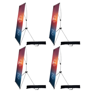 USCNC X Banner Stand Adjustable Fit Banner 23 x 63 to 32 x 78 Inch(STAND ONLY), Portable Travel Bag,Suitable for advertising, stores, exhibitions, restaurants, events, birthday parties, and other occasions (4 Pack)