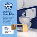 Squatty Potty Oslo Folding Bamboo Toilet Stool 7 Inches, Collapsible Bathroom Stool for Kids and Adults Brown, Portable and Space-Saving