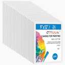 Gotideal Canvas for Painting, 24pcs 9x12 Primed Bulk Painting Canvas Board for Kids and Adults, White Blank Canvas Panels for Acrylic Paint, Oil, Pour Art Supplies
