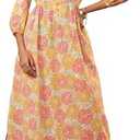 Janasya Indian Women's Cotton Off White Floral Print Casual Wear Kurta Set for Women XL