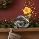 Christmas Decorations Vase, Flower Vase, Silver Vases for centerpieces, Aluminum Metal Vases, Modern Minimalist Indoor Dcor Luna Love Design Set of 2-2025 Thanksgiving, Home : 8.65"x 3.75"x 5"H