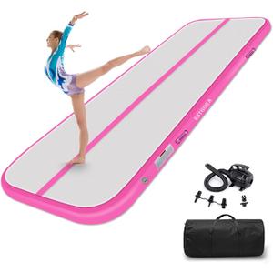 Estgora Gymnastics Mat for Tumbling Tumble Track, Thick Inflatable Gymnastic Training Equipment For kids At Home Gym Cheerleading with Electric Pump
