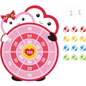 Ansoufien Valentine's Day Dartboard Game for Kids  Cute Heart-Themed Target Game with 12 Sticky Balls  Indoor Party Game for Girls & Boys, Classroom and Family Fun