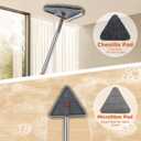 UIMO Wall Cleaner Mop with 94" Long Handle, 2-in-1 Triangle & Rectangle Head with Squeegee, 10 Washable Pads, Baseboard Cleaner Tool for Walls Scrubber, Ceilings, Windows, Glass, Fans, Doors, Corners