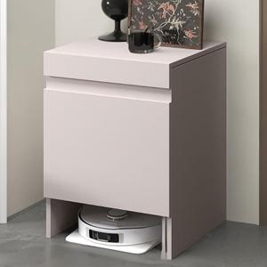 Robot Vacuum Stand Cabinet,Storage Cabinet with Doors for Robot Vacuum Cleaner,End Side Table for Home Office,Wood Freestanding Rack for Living Room Home Office Kitchen(Gray), One Size