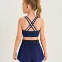 Haloumoning Girls Training Bra Kids Strappy Scoop Neck Bras Yoga Sports Comfort Dance Crop Top 120