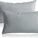 Ultra-Chill Cooling Pillowcase Set of 2 for Hot Sleepers, Softer Than Silk Pillow Cases for Protecting Hair & Skin, Breathable Bed Pillow Covers w/Zipper, Gifts for Women & Men(Ash Gray, Queen)