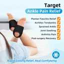 Comfytemp Ankle Ice Pack Wrap for Sprained Ankles, Plantar Fasciitis, Foot Pain Relief, Reusable Gel Hot Cold Compress Brace for Achilles Tendonitis, Injury, Swelling, 2 Packs, Black, Standard, 2 