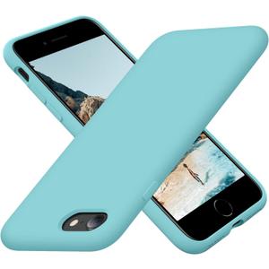 Cordking Designed for iPhone SE Case 2022/2020, Designed for iPhone 7 8 Case, Silicone Slim Shockproof Phone Case with [Soft Microfiber Lining], 4.7 inch, Sea Blue