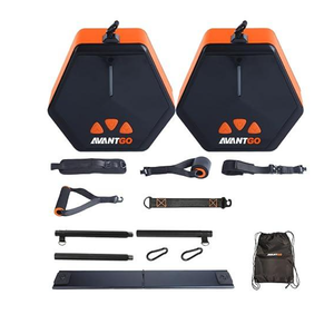 AVANTGO Portable Home Gym, Multifunctional Cable Fitness Machine, 7-66/7-132 lbs Resistance Adjustable Functional Trainer, App & Bluetooth Connection, Full Body Workouts, Fitness Anywhere, Orange