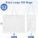 Fuyoooo 20 Pcs 18" x 7" x 14" Extra Large Gift Bags with Ribbon Handles, Reusable Heavy Duty Sturdy Kraft Paper Bags Bulk for Shopping, Retail, Grocery, Wedding Gifts, Party Favors (White)