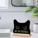 2 x Black Cat Decor Halloween Cat Bathroom Decor Are You Pooping Funny Bathroom Acrylic Decors Sign Cat for Home Bathrooms Cats Lover Gifts For Women Men Halloween Christmas
