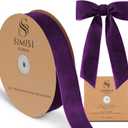 Purple Velvet Ribbon 1.5'' 25 Yards for Christmas Tree, Gift Wrapping, Flower Bouquet, Wreath Decorations, Bow Making