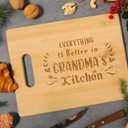 Grandma's Kitchen Bamboo Cutting Board Gifts, Unique Mothers Day or Christmas Gift for Grandma Grandmother Nan - Personalized Engraved Bamboo Cutting Board with Warm Words