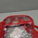 Paxiland Clear Backpack Stadium Approved 12126 with Reinforced and Wider Shoulder Straps, Small Clear Bag for Schools, Concerts, Work, Festivals and Sporting Events - Red