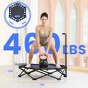 HXD-ERGO 42'' Foldable Mini Trampoline, Rebounder Trampoline with Adjustable Foam Handle, Fitness Trampoline for Indoor, Outdoor, Home Gym,Max Load 460lbs