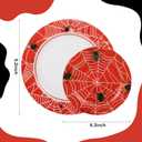 WELLIFE 20PCS Spider Web Party Plates  Red Plastic Dinner & Dessert Plates for Kids Birthday, Spider Theme Parties & Superhero Party Supplies