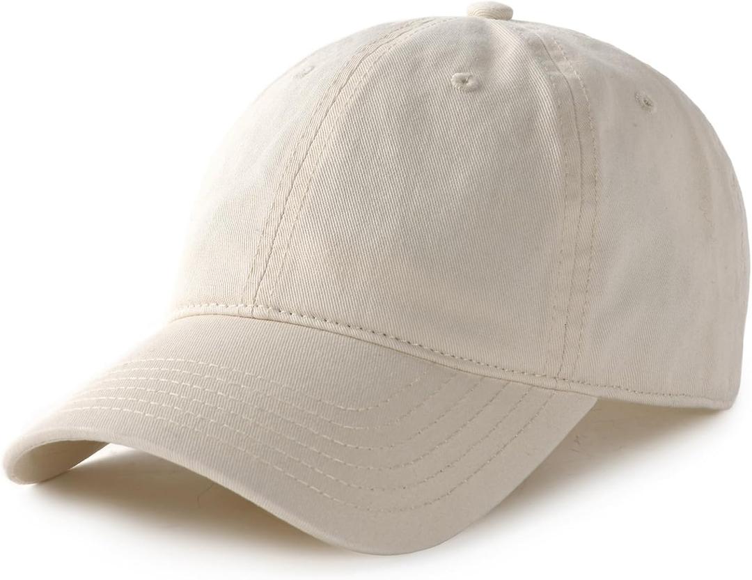 FURTALK Unisex Vintage Washed Unstructured Baseball Cap Washed Cotton Adjustable Dad Hat (Beige)