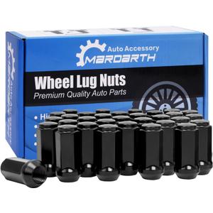 Set of 32, 14x2.0 Lug Nut 2 in XL Black Bulge Acorn Compatible with 2004-2014 Ford F-150 Expedition 14X2
