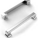 Amerdeco 10 Pack Polished Chrome Cabinet Pulls 5 Inch(128mm) Hole Center Cabinet Hardware Kitchen Cabinet Handles for Bathroom Drawer Pulls Dresser Pulls ZH0001