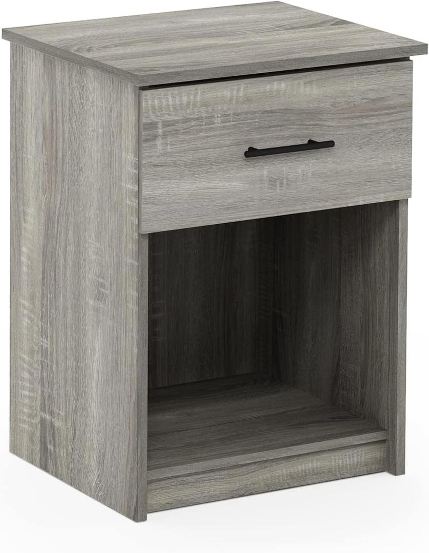 Furinno Tidur Nightstand, French Oak Grey, 1-Pack Handle